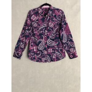 Talbots Perfect Shirt Women's Size 12 Non-Iron Overlaying Paisley